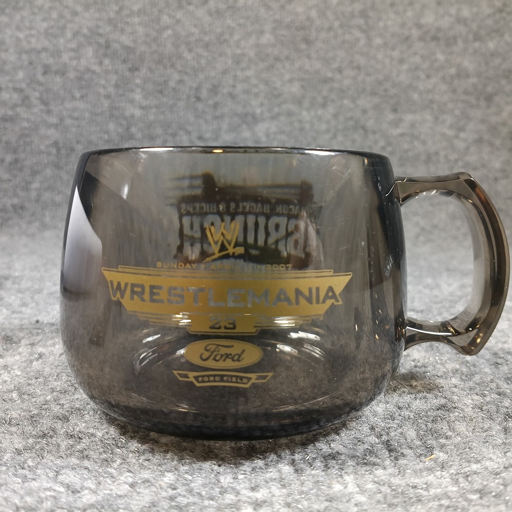 WWE WrestleMania 23 Souvenir Mug Ford Field Detroit 2007 Plastic